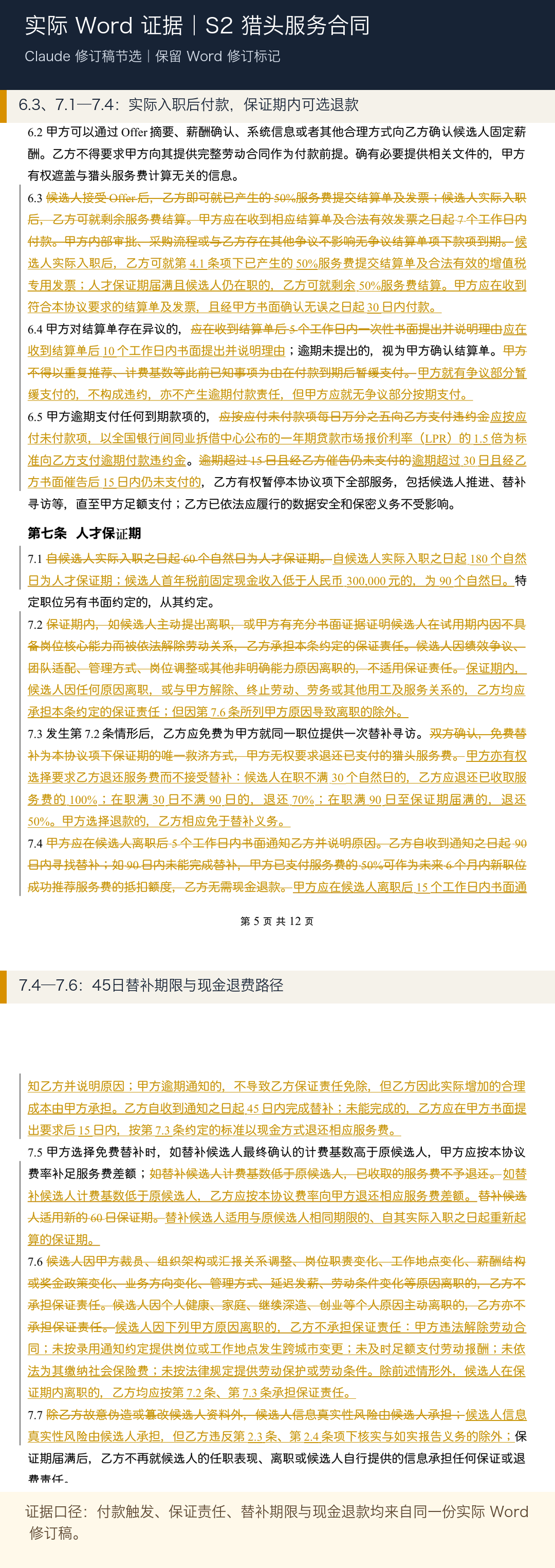 猎头采购合同中的实际Word救济条款