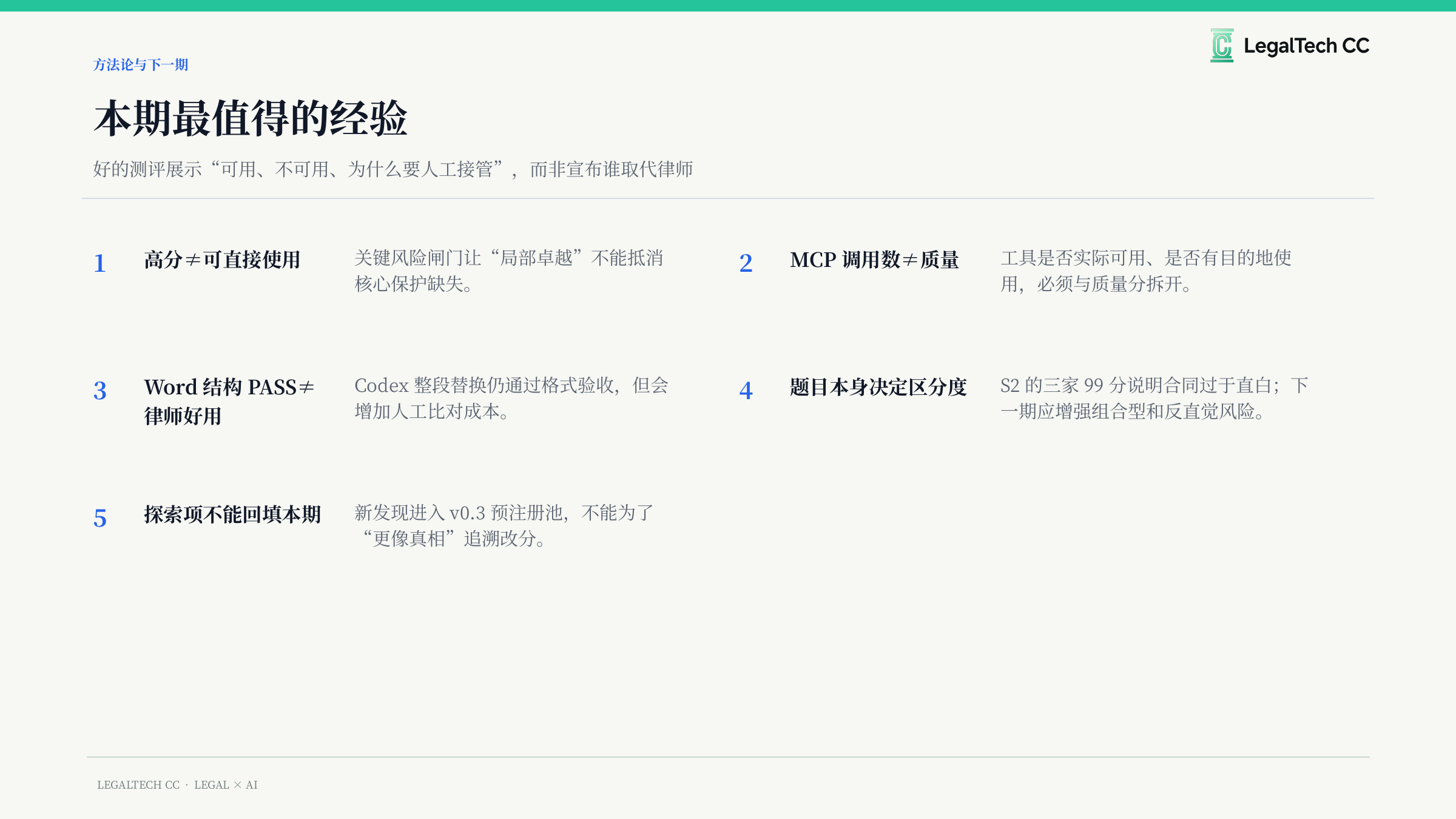 本期测试最值得保留的经验