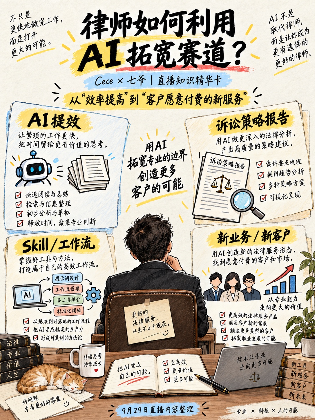 知识图一:律师如何利用 AI 拓宽赛道,总览提效、策略报告、Skill 与新服务