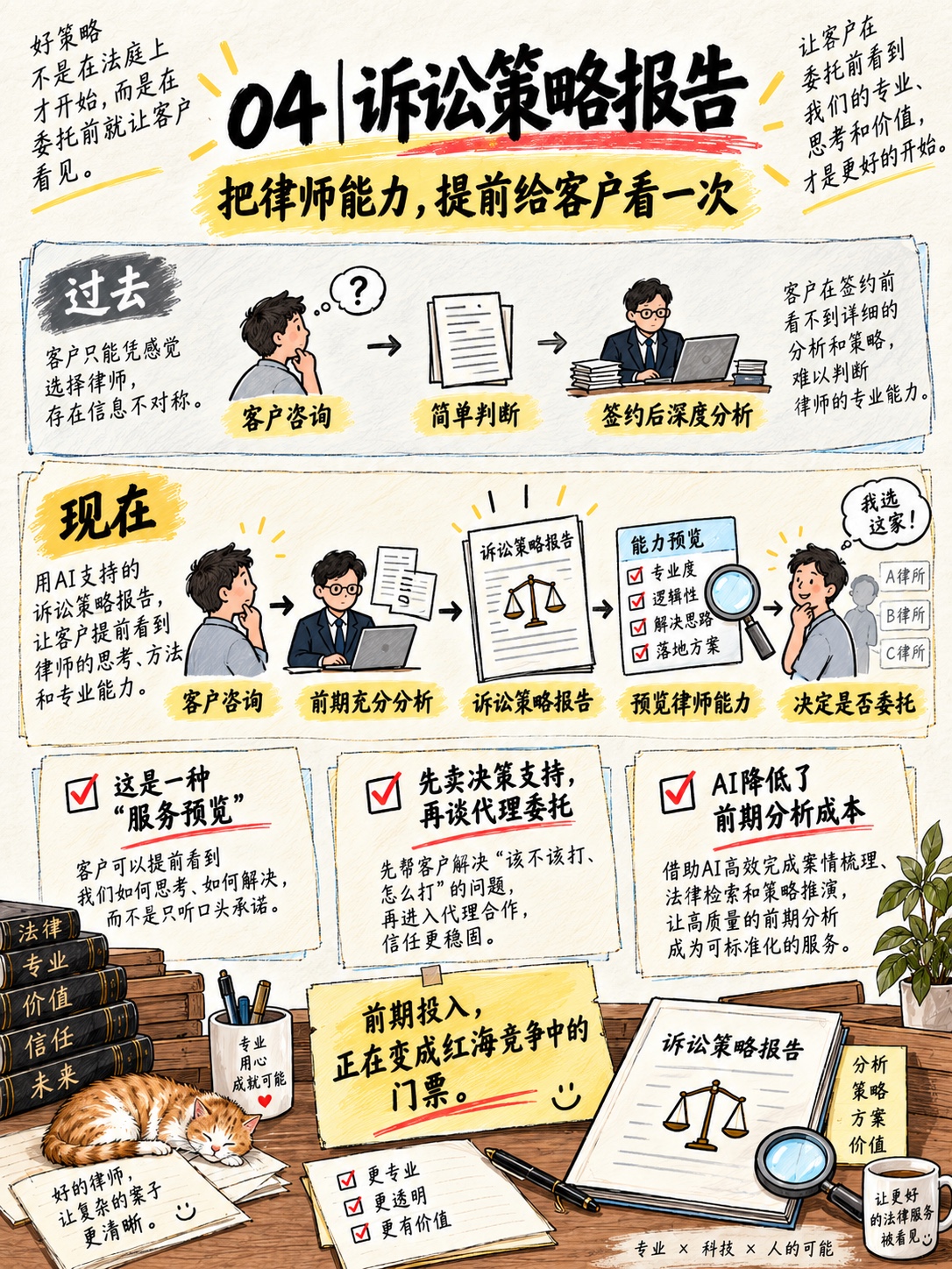 知识图五:诉讼策略报告作为客户委托前了解律师判断方式的服务预览