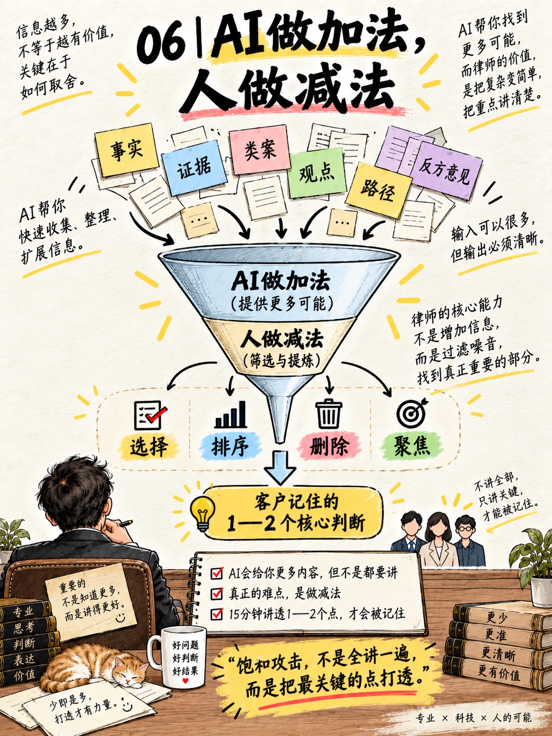 知识图七:AI 做加法提供更多信息,人做减法选择、排序和聚焦关键判断